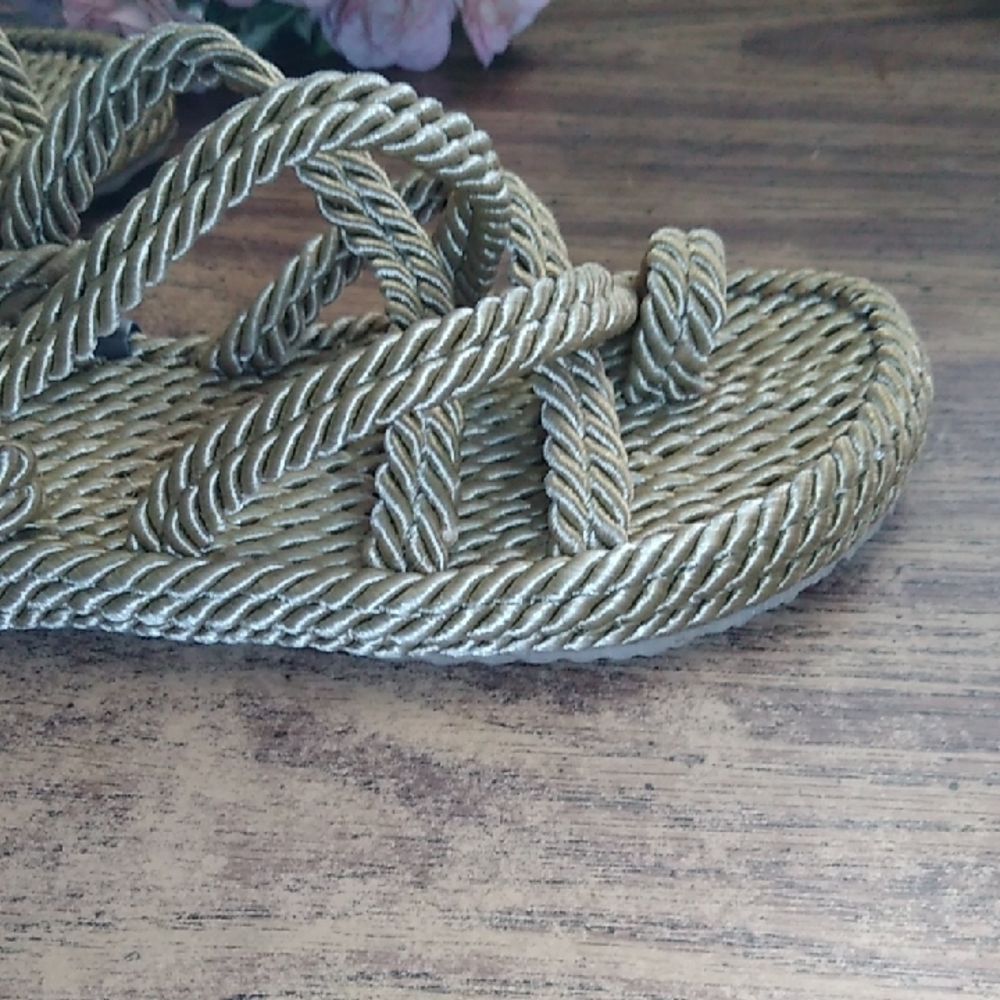 Twisted Gold Rope 🪢 Sandals Size EU 37 /US 6 - Picture 6 of 14